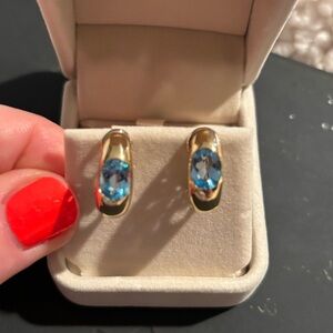 14kt  Gold and Topaz Earrings